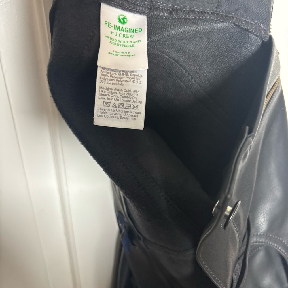 J. Crew Black Faux Leather-Style Bikercore Pants Women’s Size 30 - Picture 6 of 9